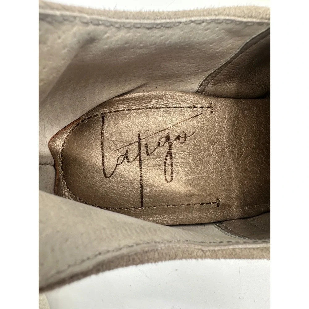 Latigo Suede Cutout‎ Block Heel Ankle Booties Taupe Size 7.5M